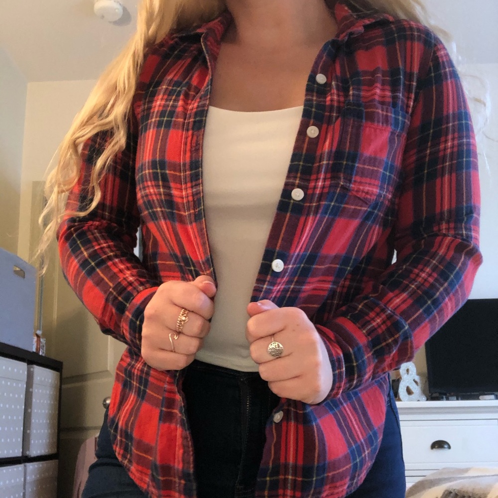🔵Old Navy Flannel Red & Blue Plaid